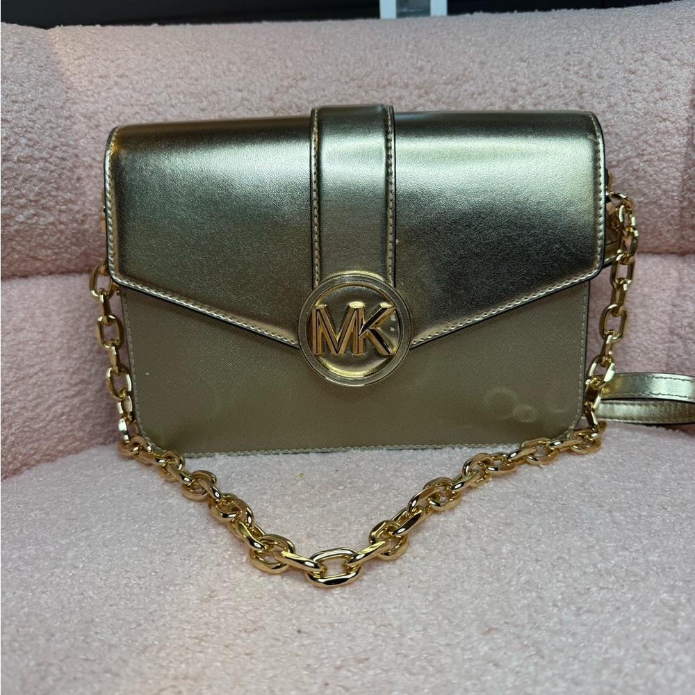 Michael Kors Gold Chain Shoulder Bag